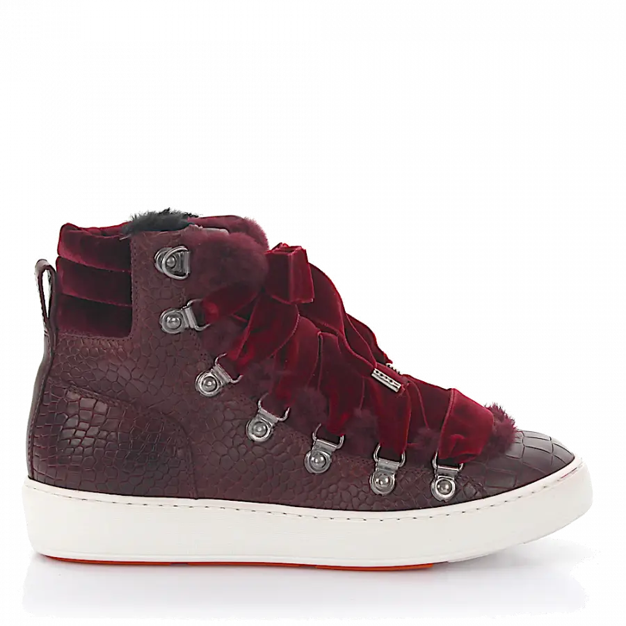 Santoni - Sneaker high 60278 Kalbsleder - rot