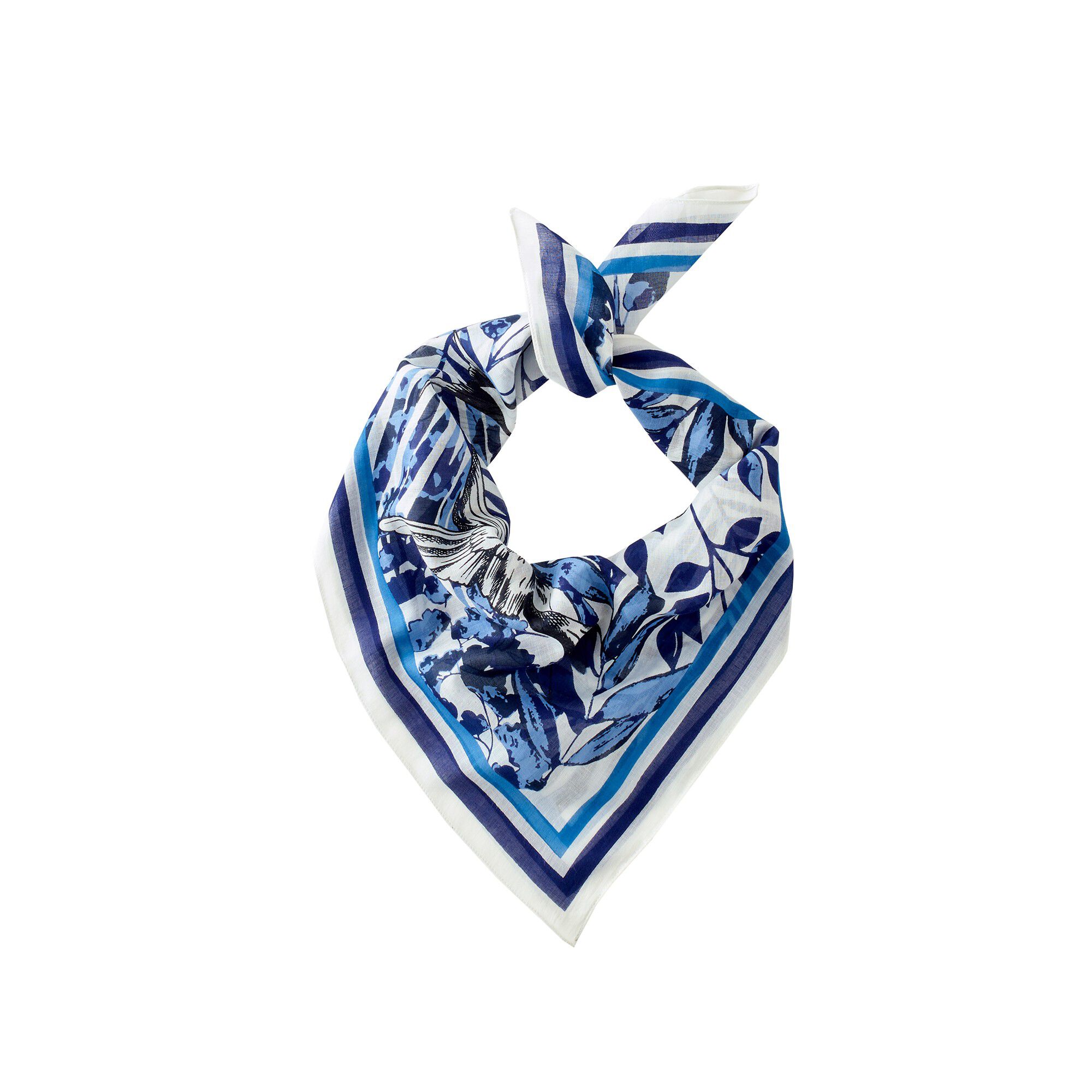 Foulard imprimé hirondelles, voile de coton