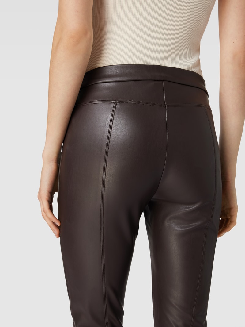 Leggings im unifarbenen Design Modell 'RESA' in dunkelbraun