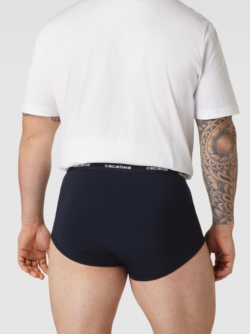 PLUS SIZE Slip mit elastischem Logo-Bund im 2er-Pack in schwarz