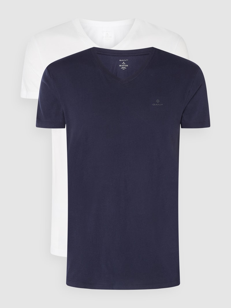 T-Shirt aus Baumwolle im 2er-Pack in dunkelblau