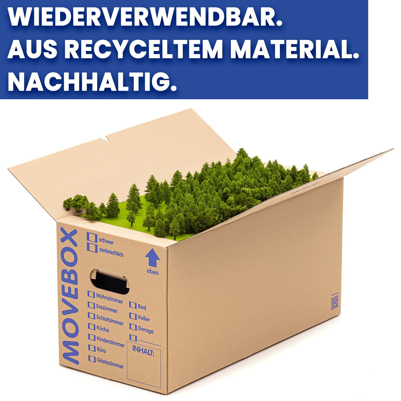 KK Verpackungen Aufbewahrungsbox (Spar-Set, 10 St., 10er-Set), Movebox 2-welliger Umzugskarton Umzugskiste 40kg Braun