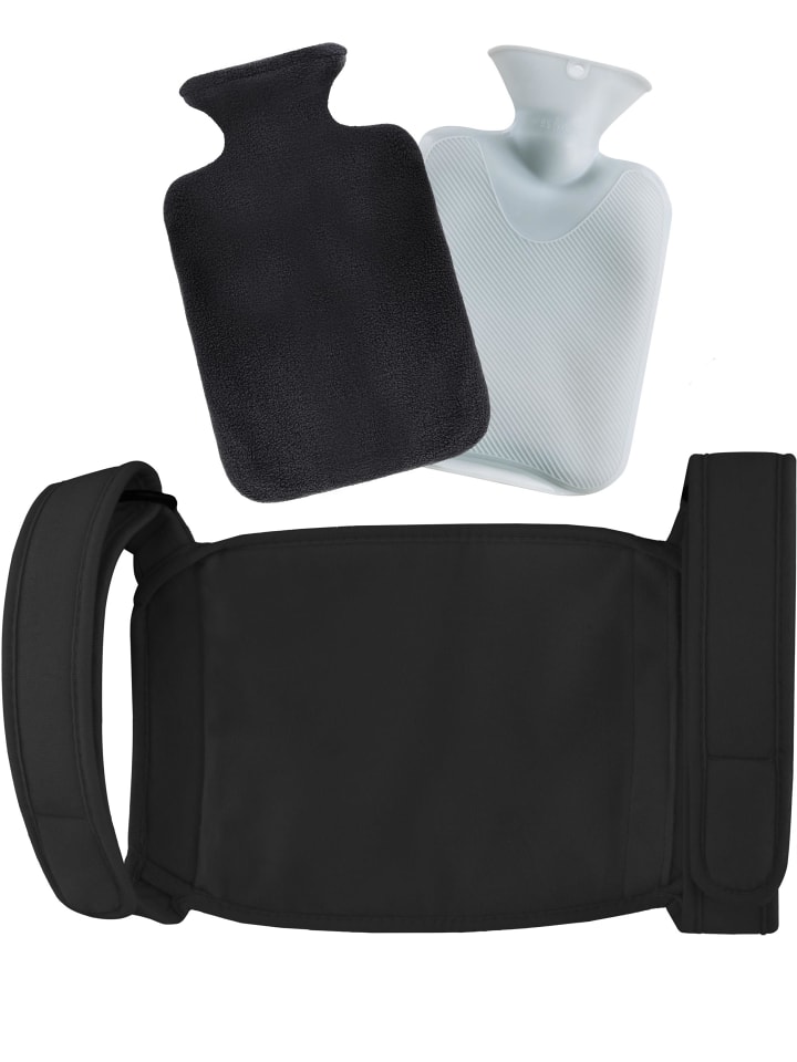 normani Nacken Wärmflasche mit Bezug Nome in Schwarz günstig kaufen 36 x 18 cm