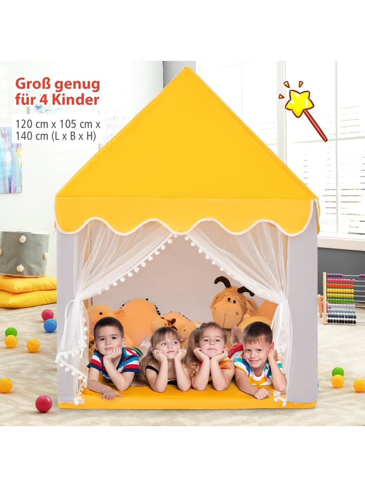 COSTWAY Spielhaus in Gelb günstig kaufen 120 cm
