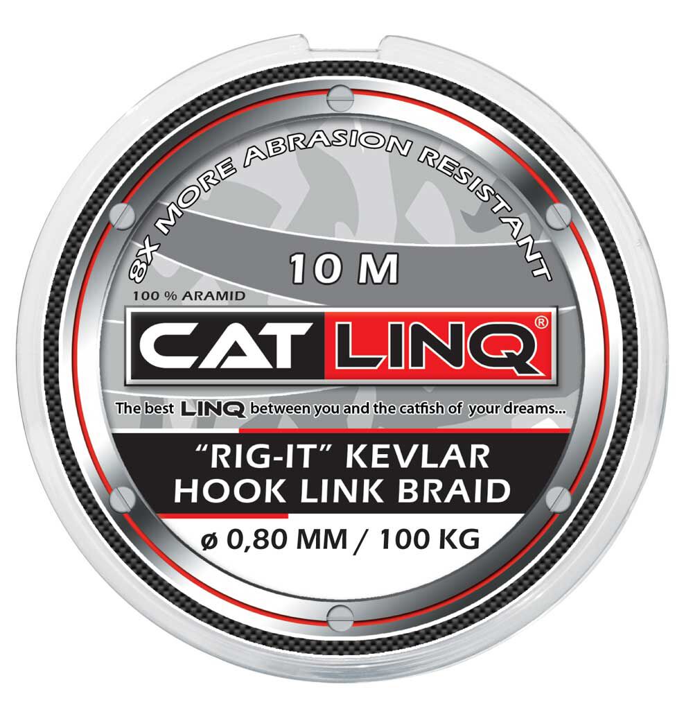 Catfish kroglink fletning, Cat Linq Rig-It Kevlar kroglink fletning, mørkebrun, 10m