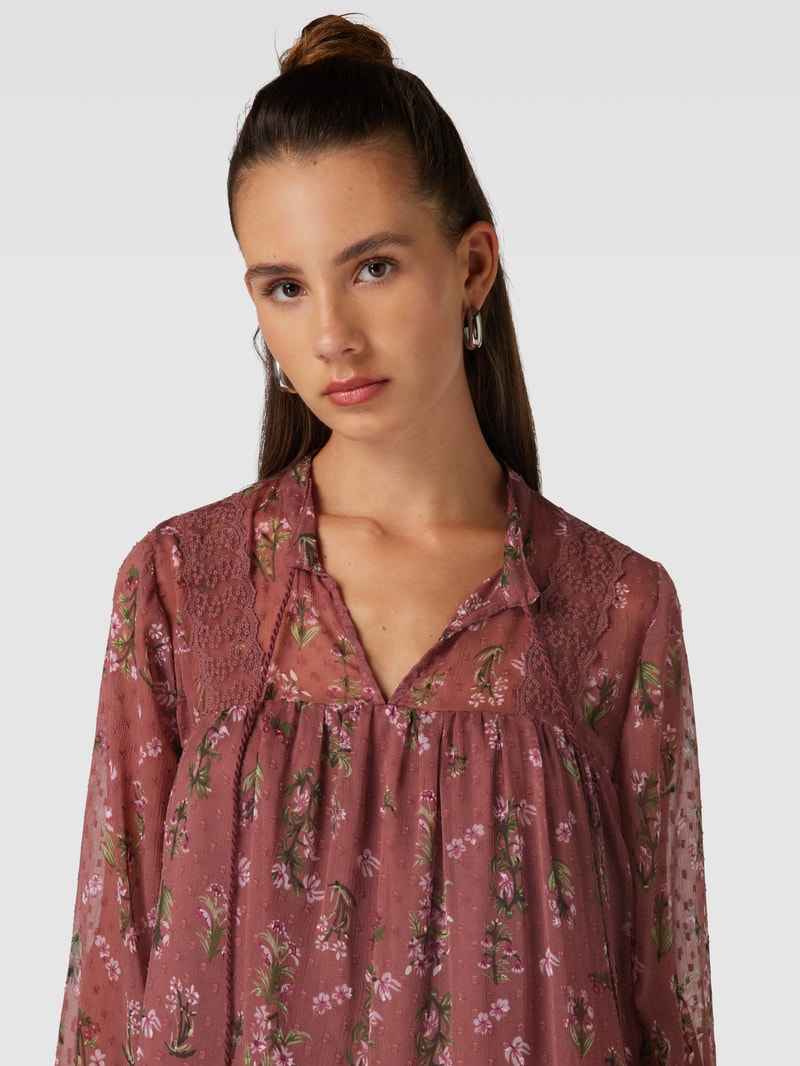 Bluse mit Schlüsselloch-Ausschnitt Modell 'TESSA ELIZA' in rosa