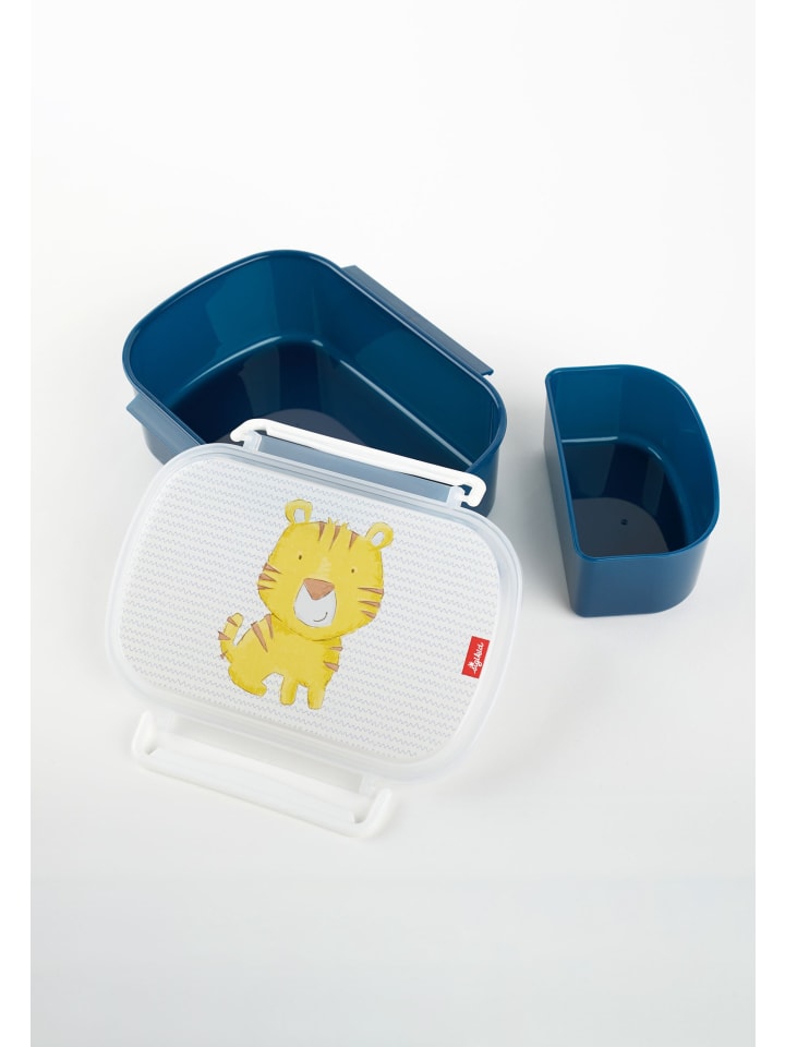 Sigikid Kindergarten-Set Trinkflasche & Brotdose in Blau/Beige Tiger günstig kaufen onesize