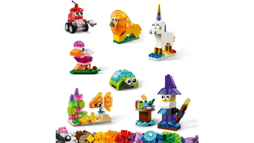 LEGO Classic 11013 Kreativ-Bauset mit durchsichtigen Steinen