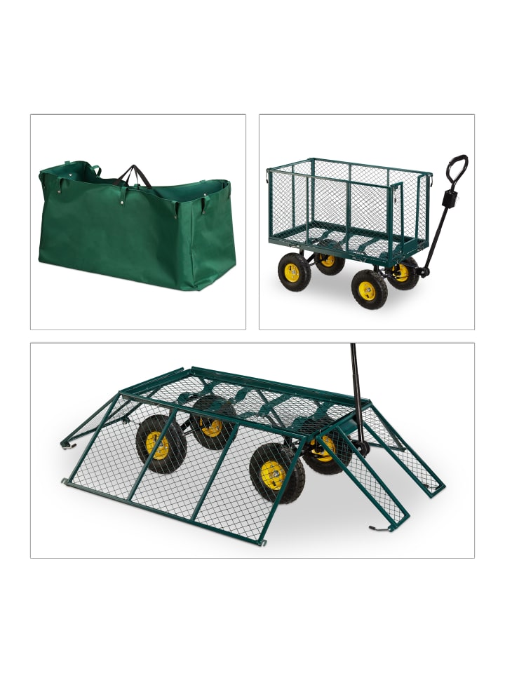 relaxdays Gartenwagen in Grün günstig kaufen onesize