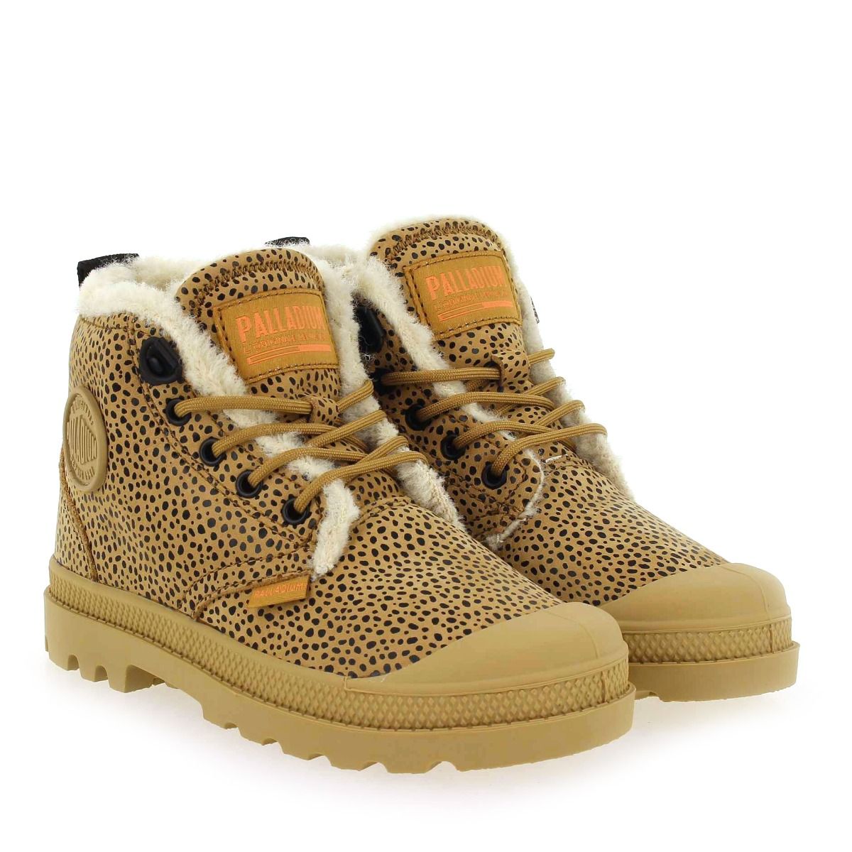 Palladium  PAMPA HI WOOL KID LEO - Beige Noir