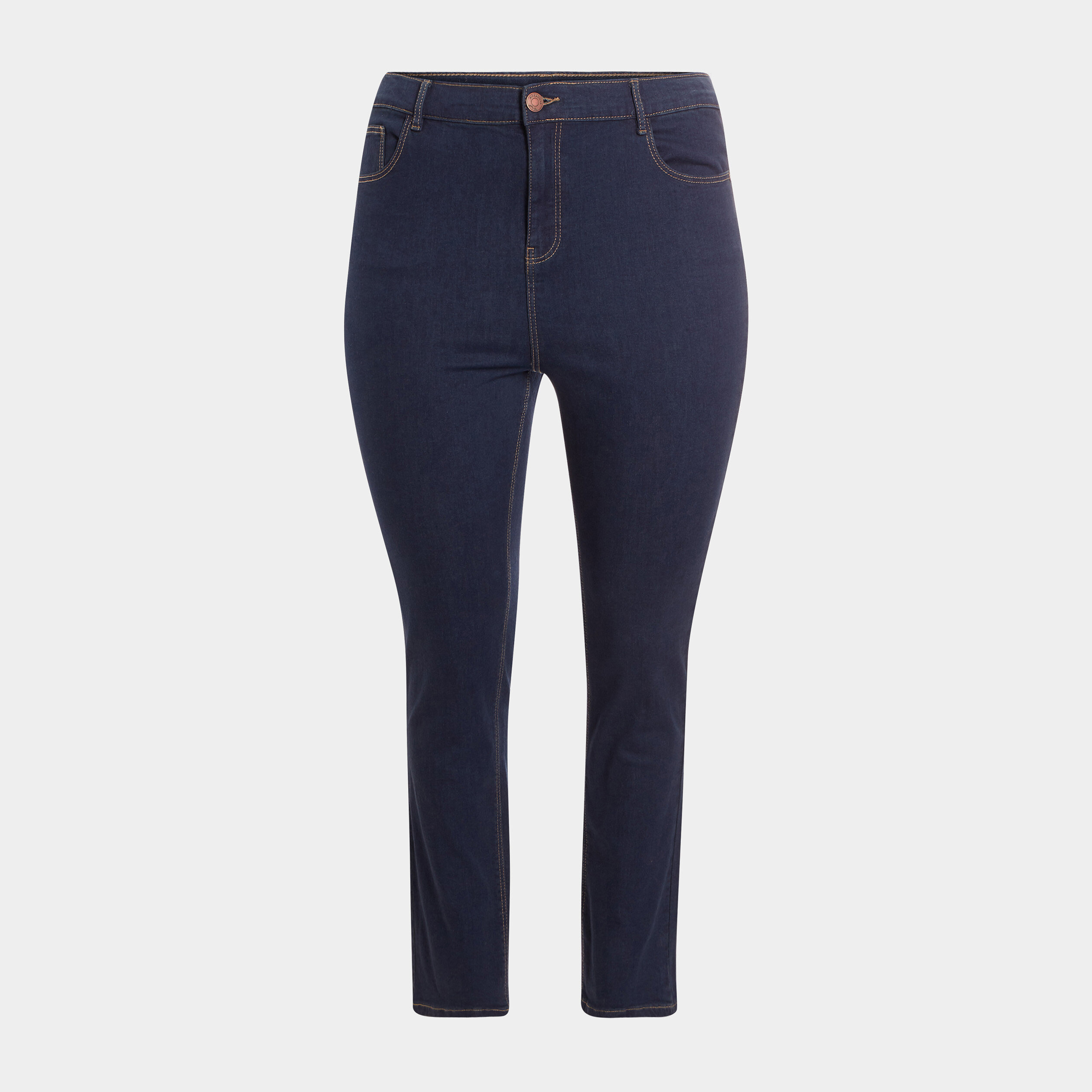 Jeans slim taille haute bleu femme grande taille | La Halle