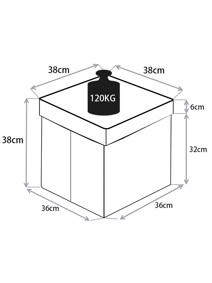VCM  Stoff Sitztruhe Sitzbank Truhe Box Hocker Boxas in Grau günstig kaufen onesize