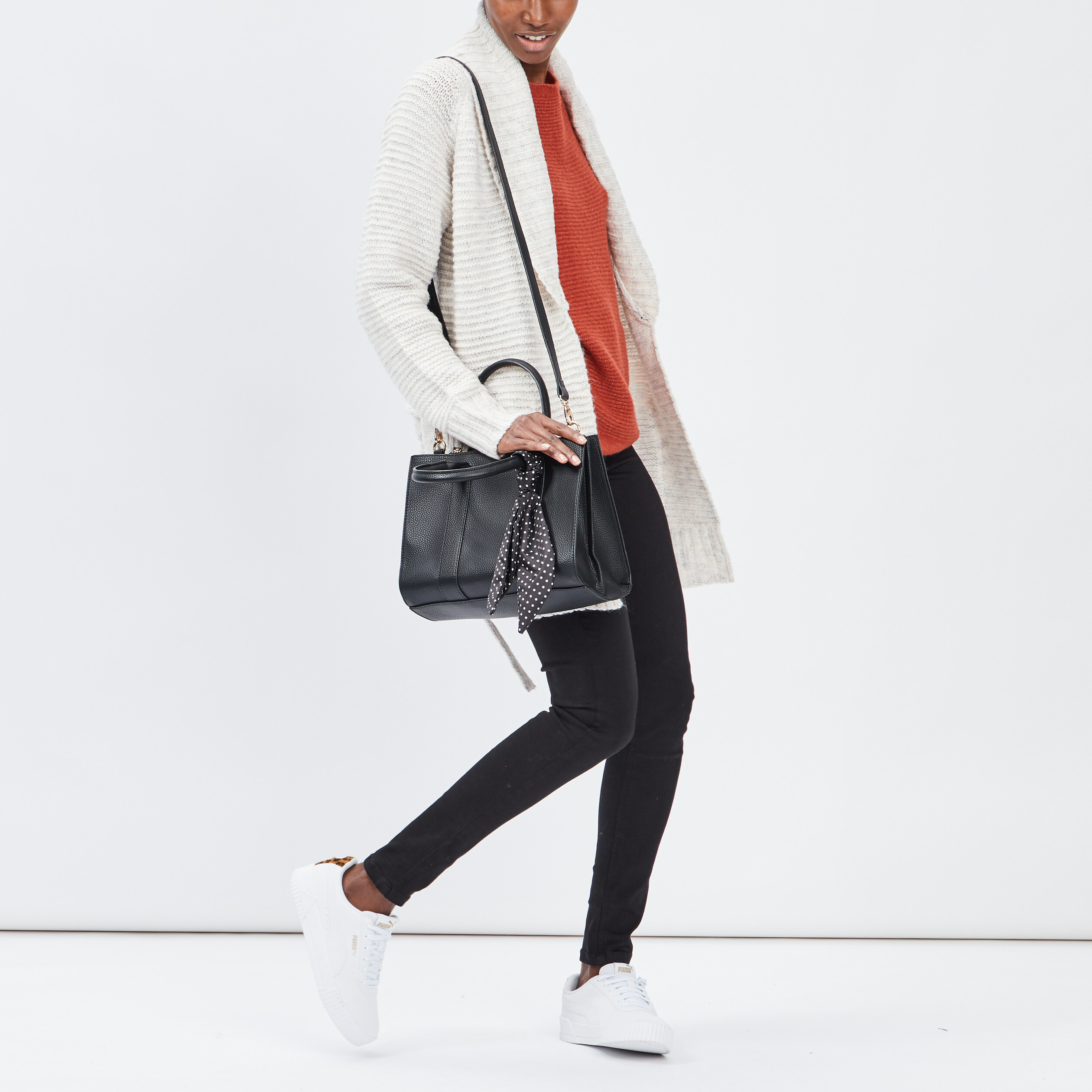 Gilet mi-long ceinturé ecru femme | La Halle