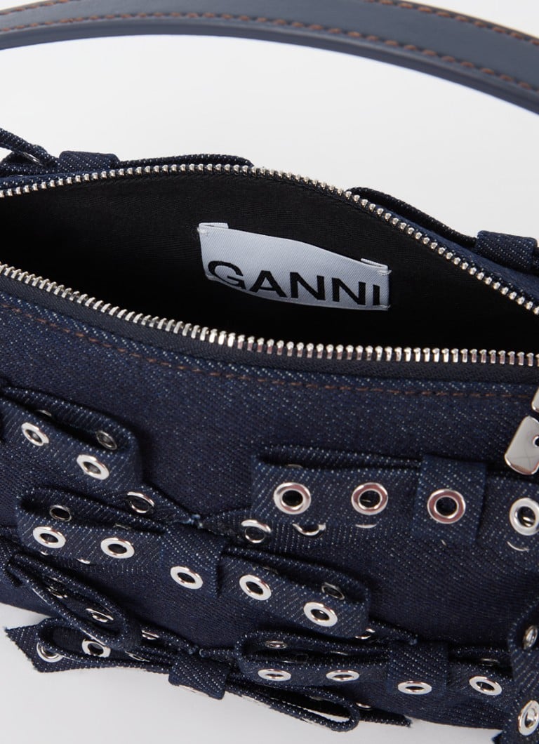 Geantă Ganni din denim cu fluturi