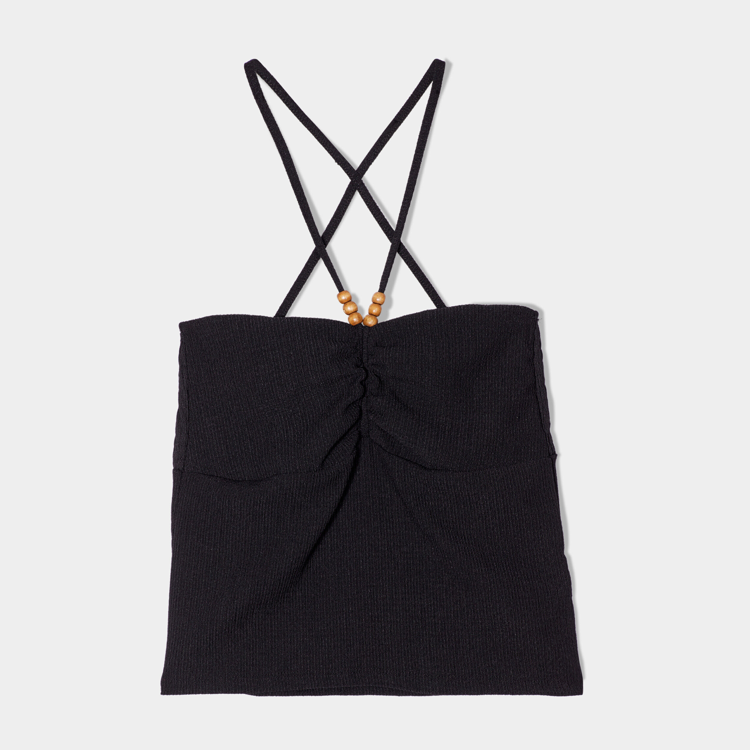 Bustier crop top avec perles noir femme | Cache Cache