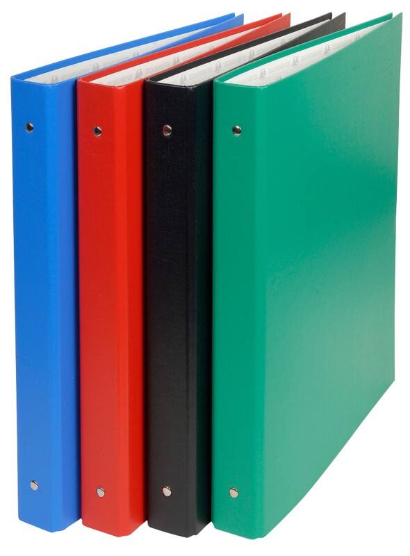 Exacompta Ringbuch 4 Ringe Kaschierter Karton PVC/PU ​24 x 32 cm Farbig sortiert 10 Stück