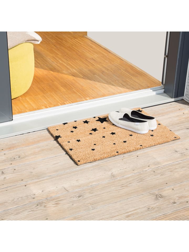 relaxdays Fußmatte Sterne in Schwarz - (B)60 x (T)40 cm günstig kaufen onesize