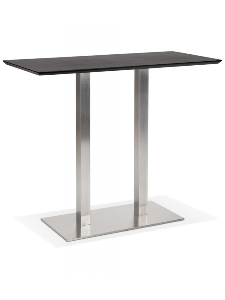 KADIMA DESIGN Hochtisch MAMBO BAR Schwarz Holz Metall | Modern Elegant in Schwarz günstig kaufen