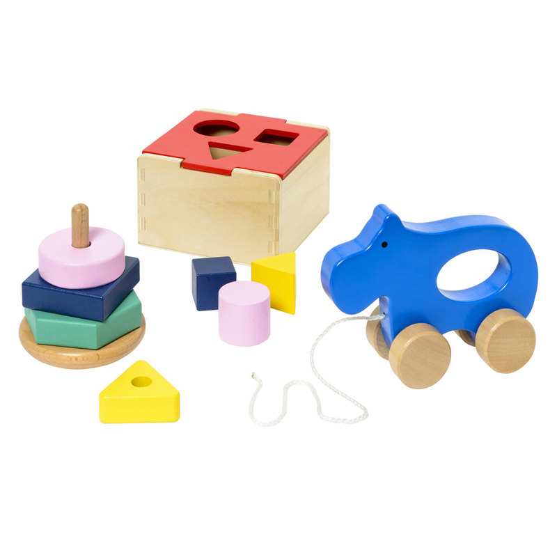 Coffret 3 jeux d'éveil en bois Oxybul