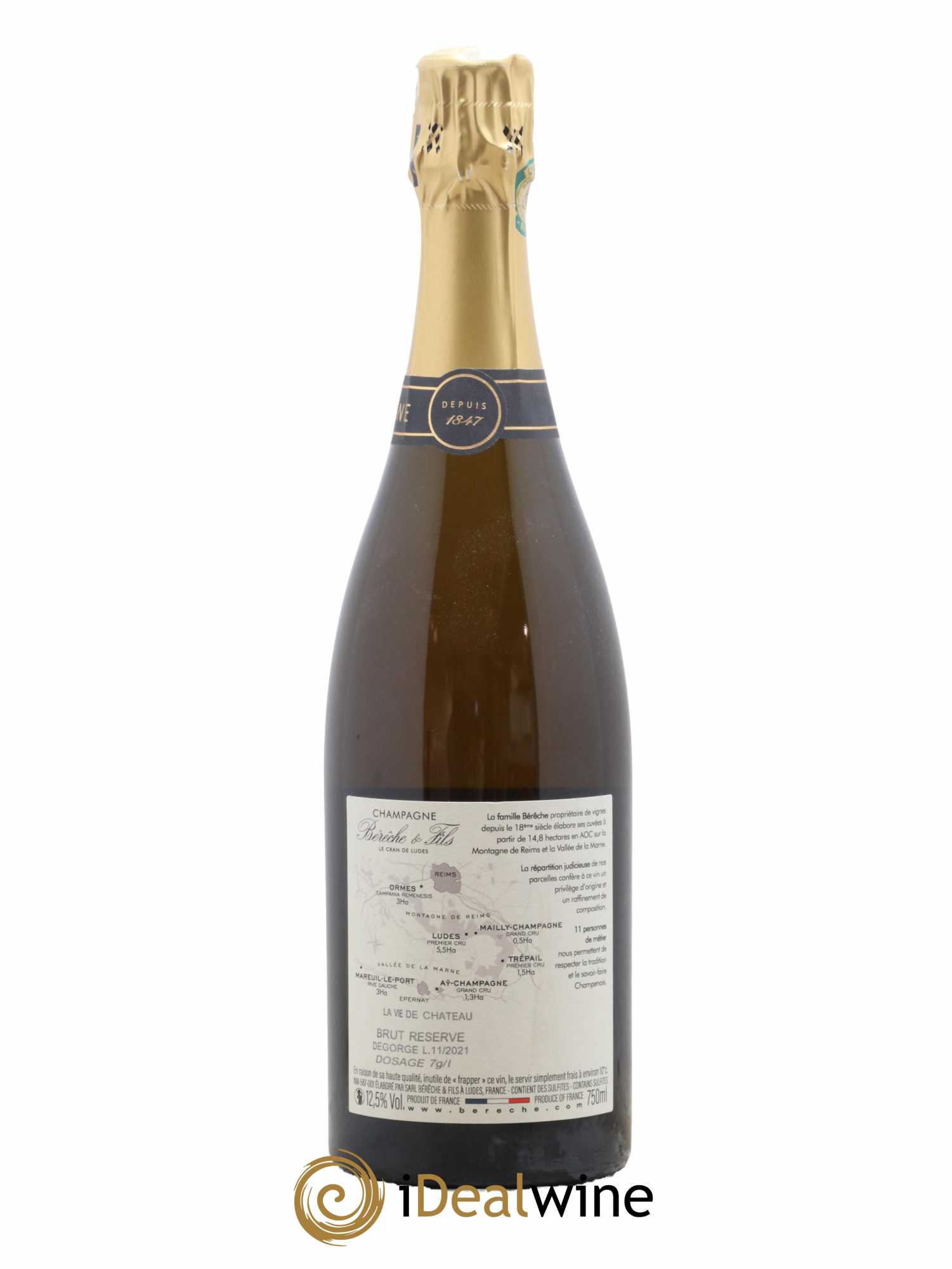 Brut Réserve Bérêche et Fils Vieille Vigne Cuvée Non Filtrée  - Lot de 1 Bouteille