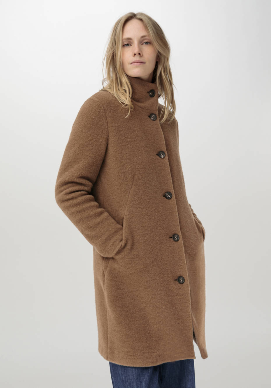 Wollfleece Mantel aus reiner Bio-Merinowolle