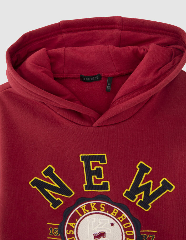 Sweat rouge foncé maxi broderie garçon