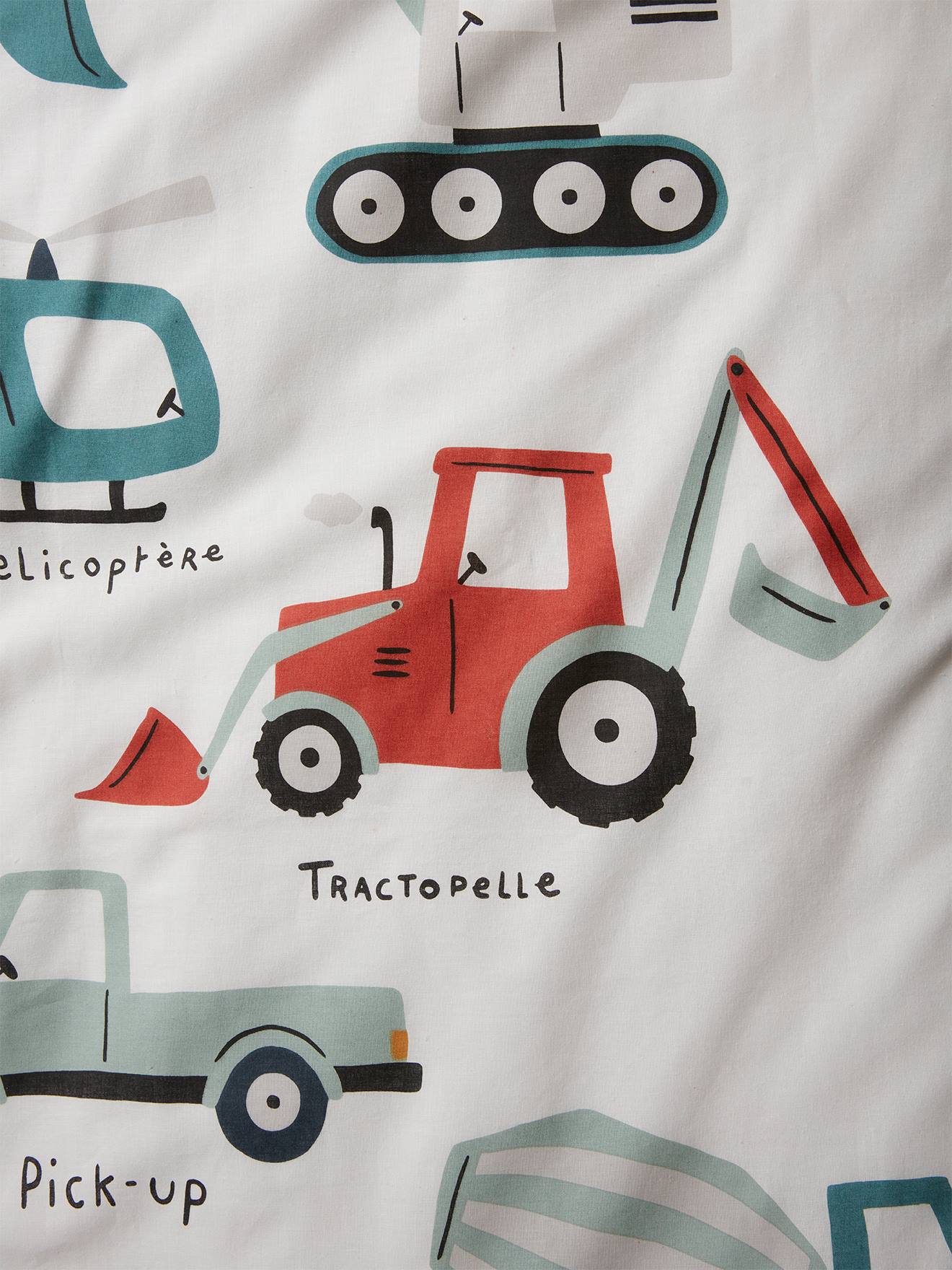 Vertbaudet Kinder Bettwäsche-Set BAUSTELLE - wollweiß/mehrfarbig