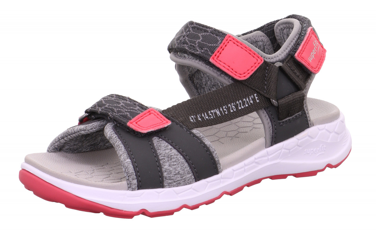 CRISS CROSS - Grau/PinkSandale mit Klettverschluss