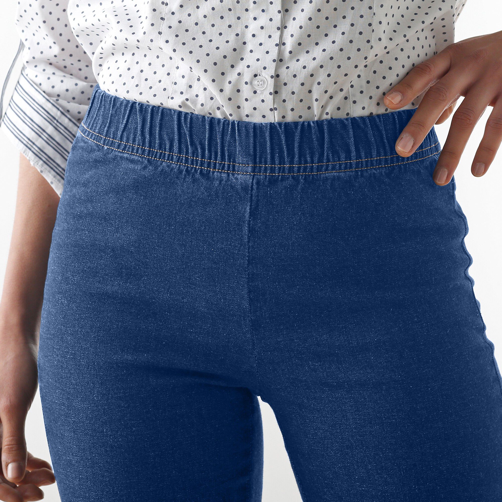 Jean sculptant effet ventre plat taille élastiquée