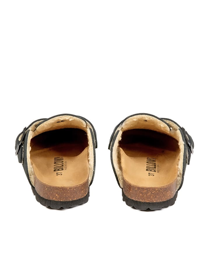 billowy Leder-Clogs in Schwarz günstig kaufen