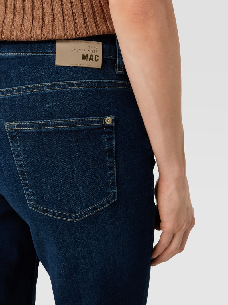 Straight Fit Jeans-Culotte mit Label-Patch Modell 'Rich Culotte' in bleu