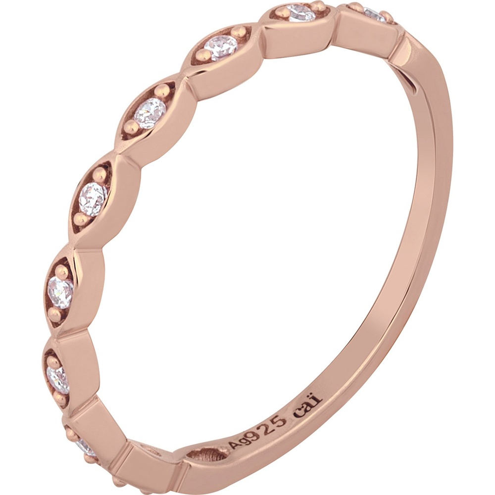 caï Bague pour femme 925 Argent or rose Bague