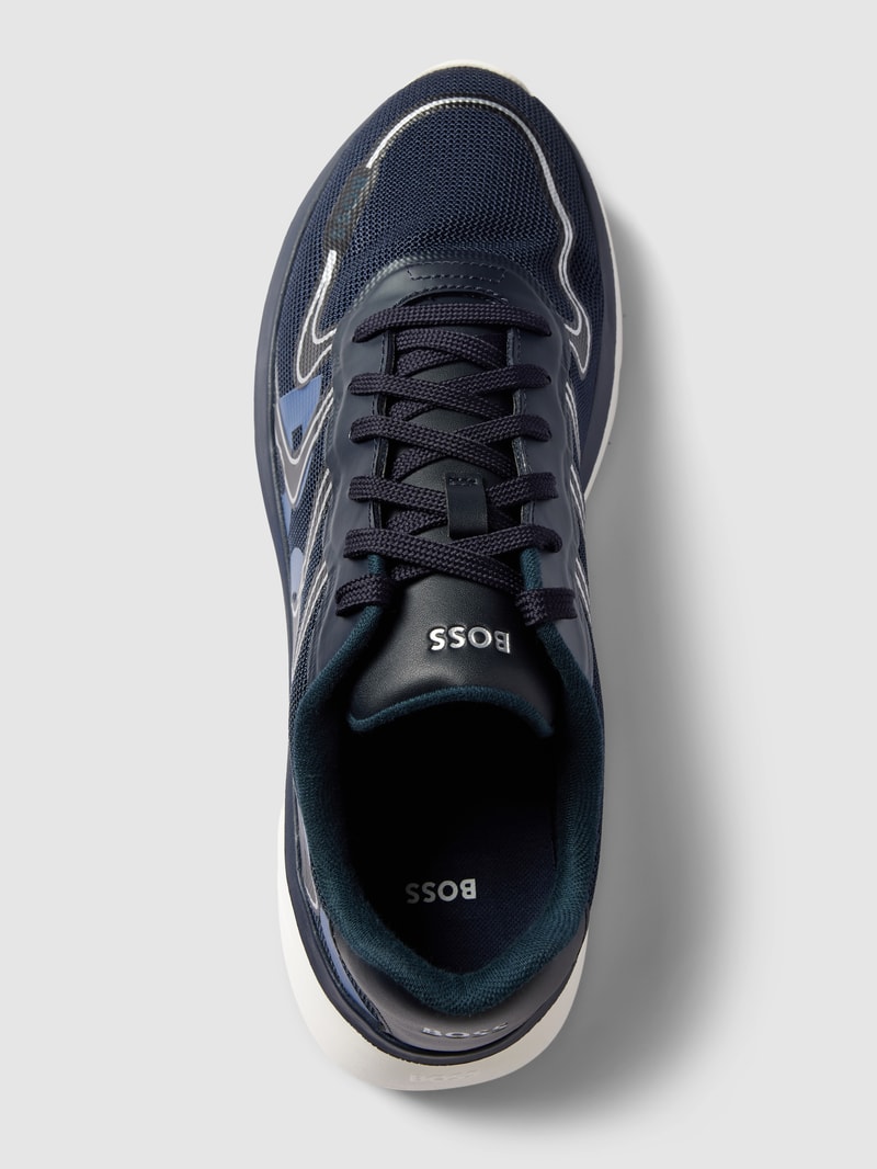 Sneaker mit Kontrastbesatz in dunkelblau