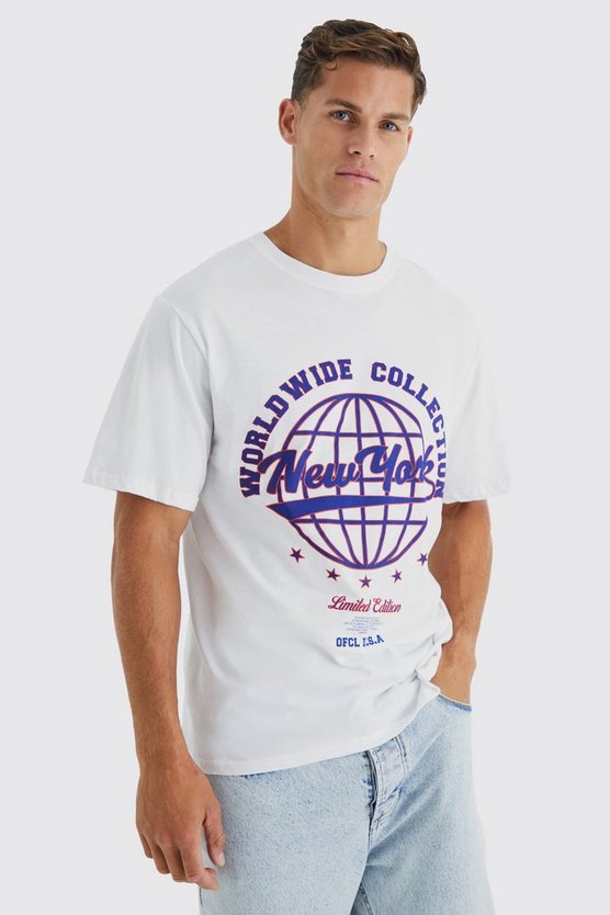 Tall Oversize T-Shirt mit New York Print