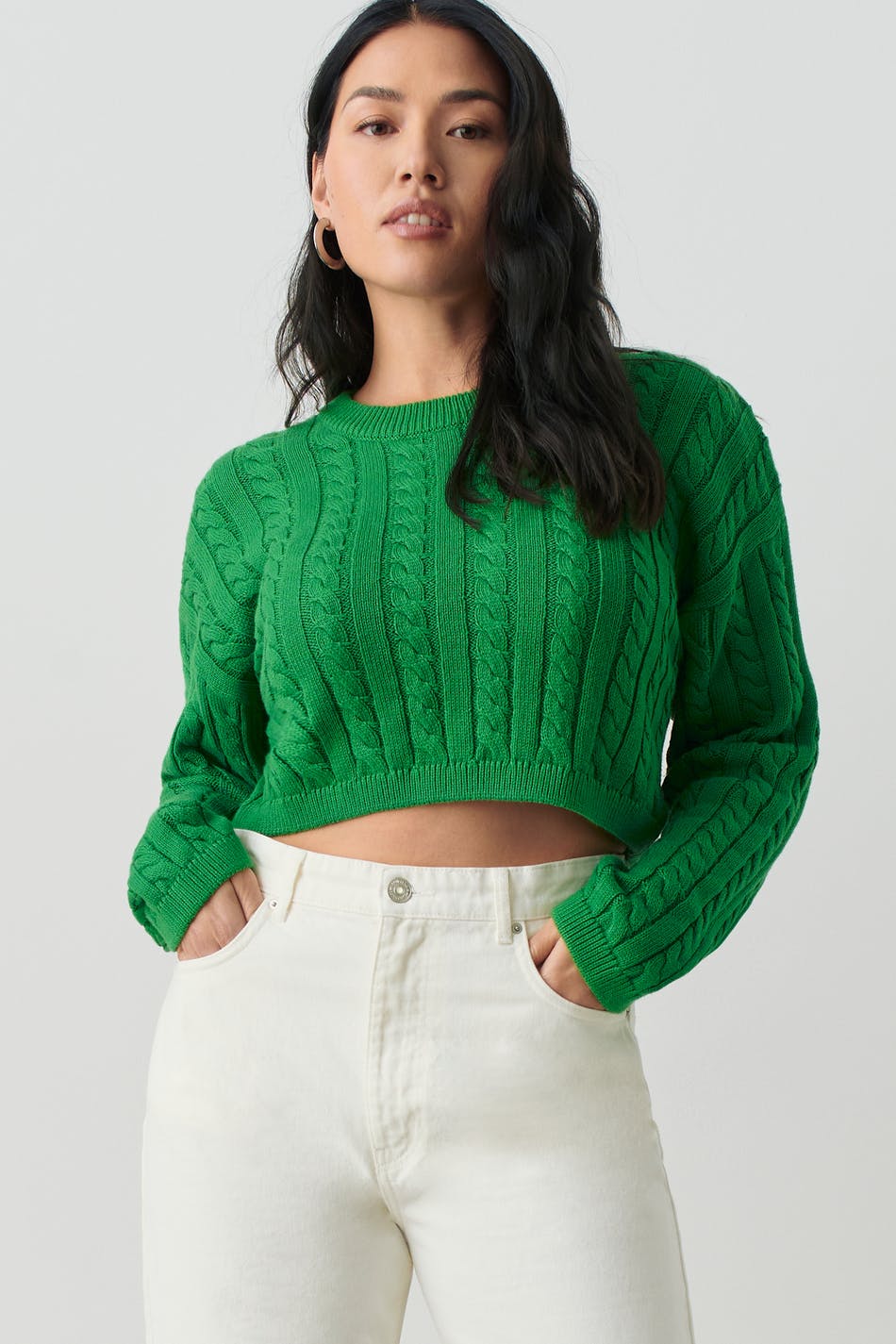 Cable knitted sweater