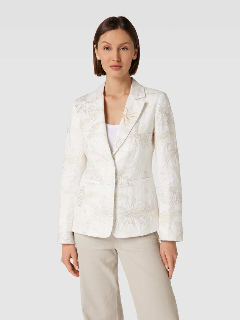 Blazer mit Allover-Print in offwhite
