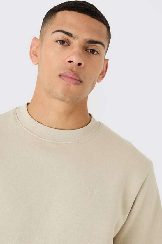 Man Signature Sweatshirt-Trainingsanzug mit geteiltem Saum