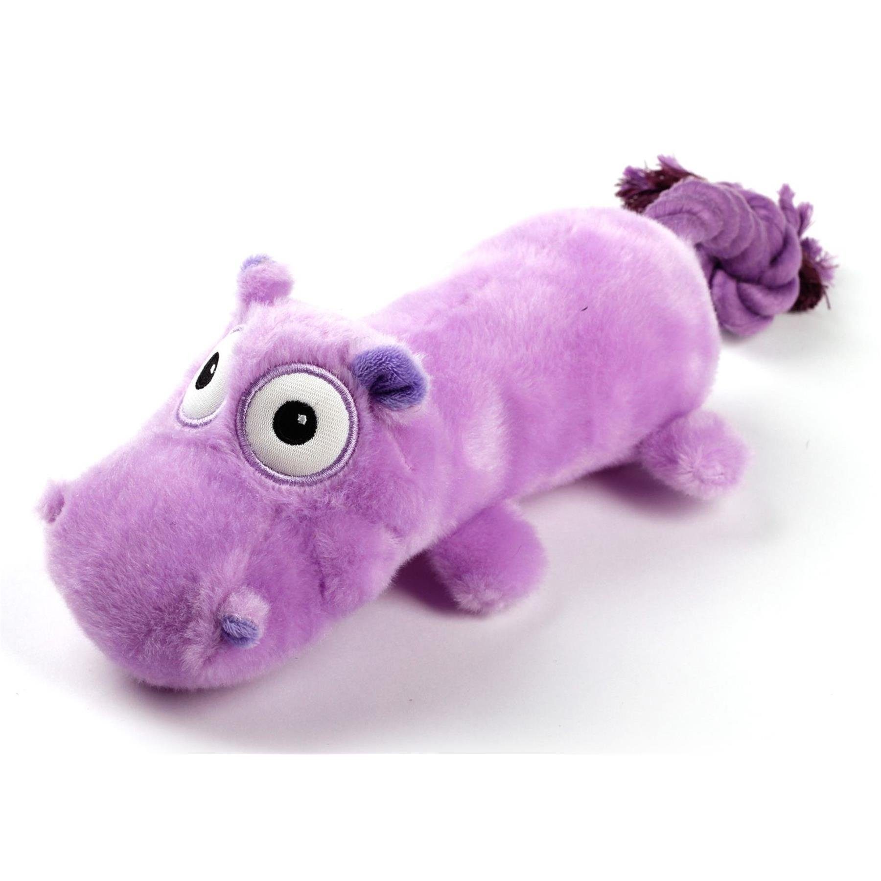 all for paws Tierkuscheltier Ultrasonic - Dancing Hippo - Hundespielzeug, Plüsch, (2-tlg) Flusspferd mit extra leisem Quietscher
