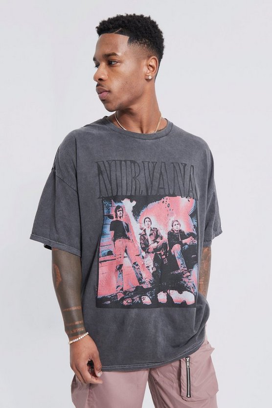 Oversize T-Shirt mit lizenziertem Nirvana-Print