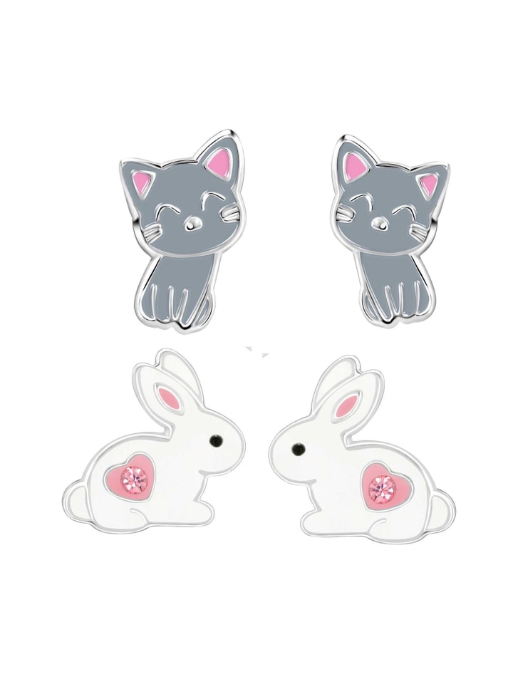 schmuck23 Ohrstecker Set Hase Katze 925 Silber günstig kaufen onesize