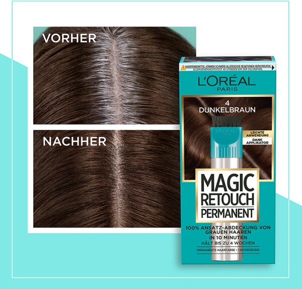 L'Oréal Paris Magic Retouch Permanent Ansatz-Abdeckung 4 dunkelbraun Tönung