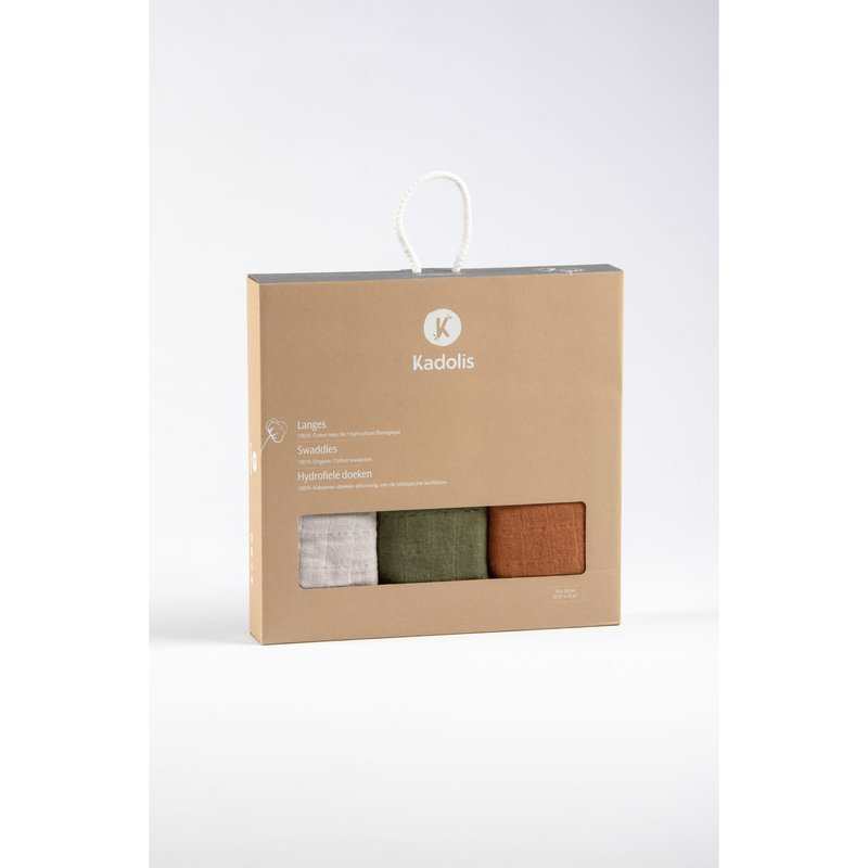 Set de 3 langes Coton Bio unis