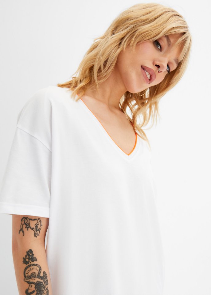 Shirt mit Kontrastfacing