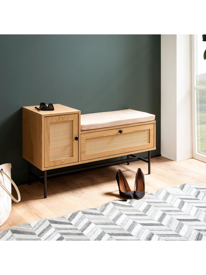 KADIMA DESIGN Schuhbank mit Sitzfläche 100x60x38 cm Garderobenbank Eiche-Dekor, günstig kaufen onesize