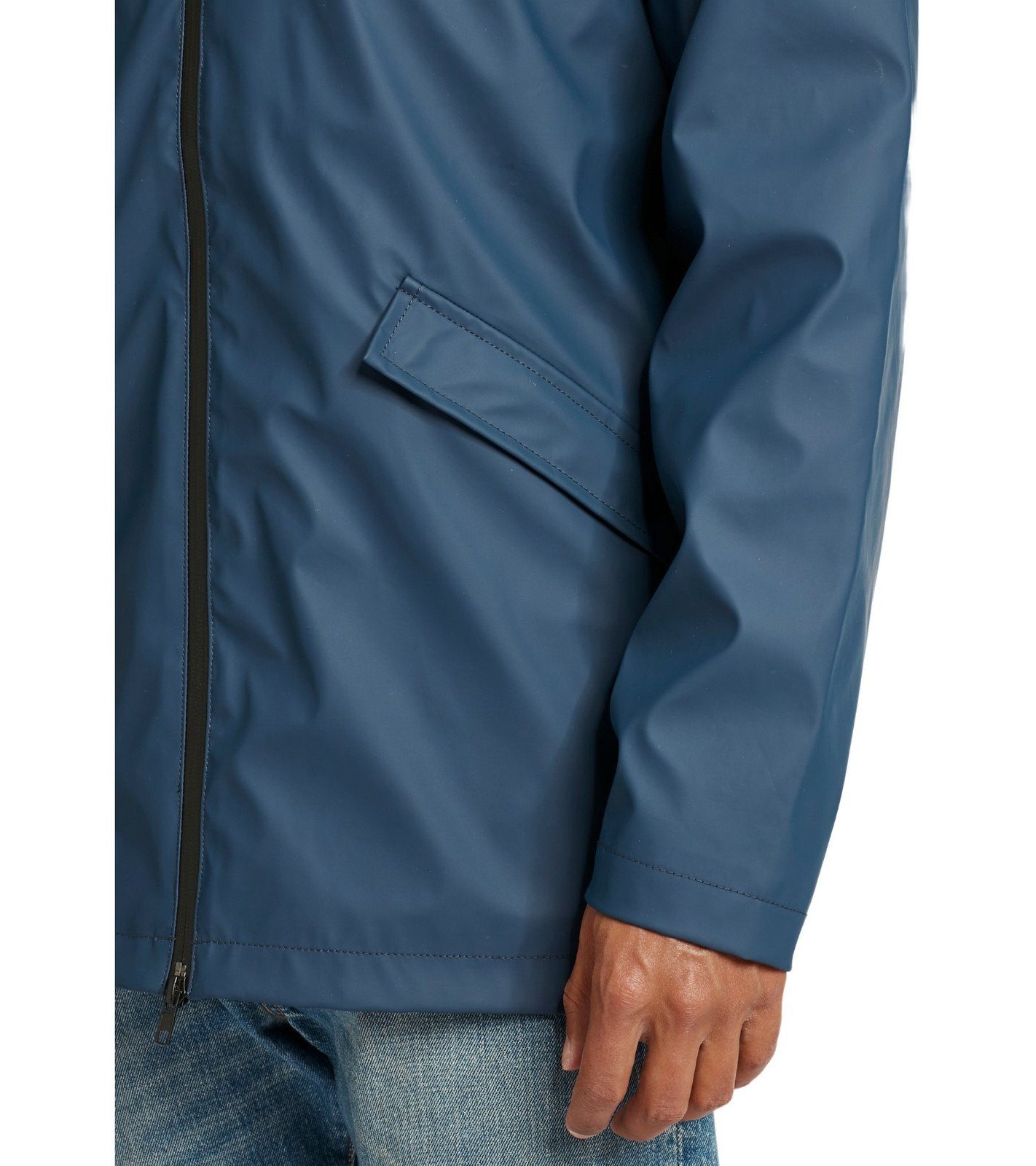 Blend Outdoorjacke BLEND Herren Regen-Mantel Windbreaker mit Kapuze Jyrki Regen-Jacke Blau