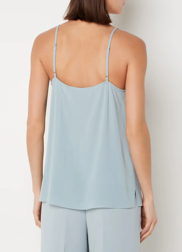 Top Beaumont Sarah in crêpe con spalline sottili e dettagli in pizzo.