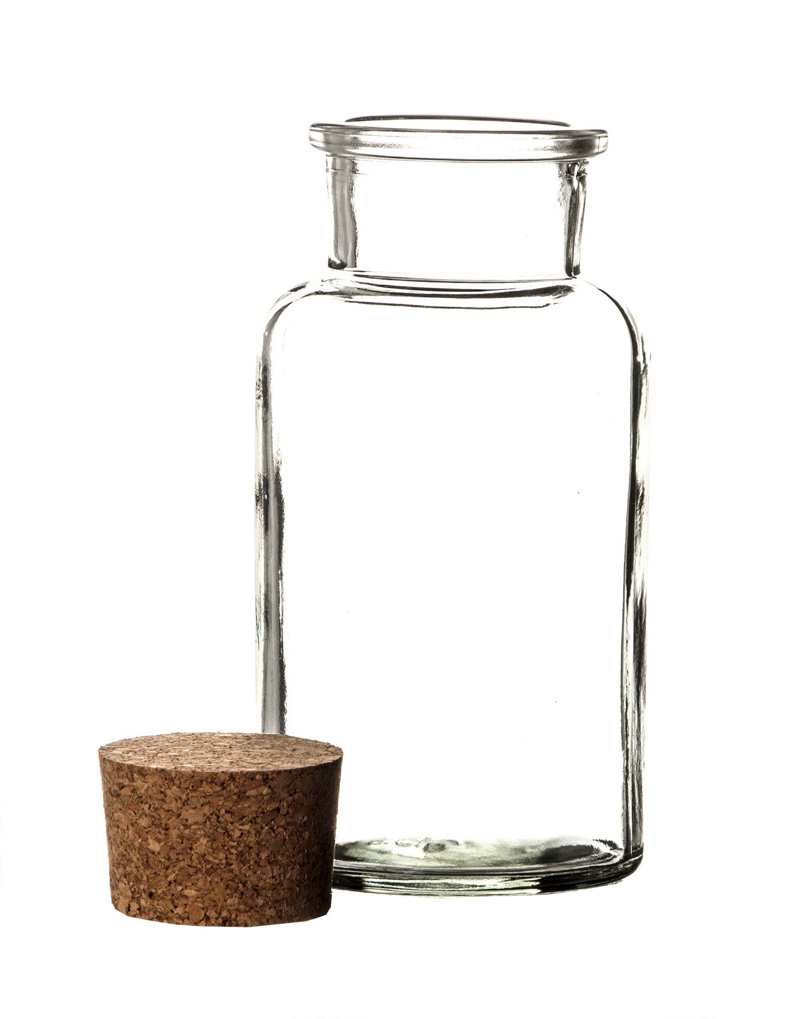 BigDean Gewürzbehälter 6x Gewürzgläser Korken-Deckel 300 ml Rund Glas Vorratsgläser, Glas, (6-tlg)
