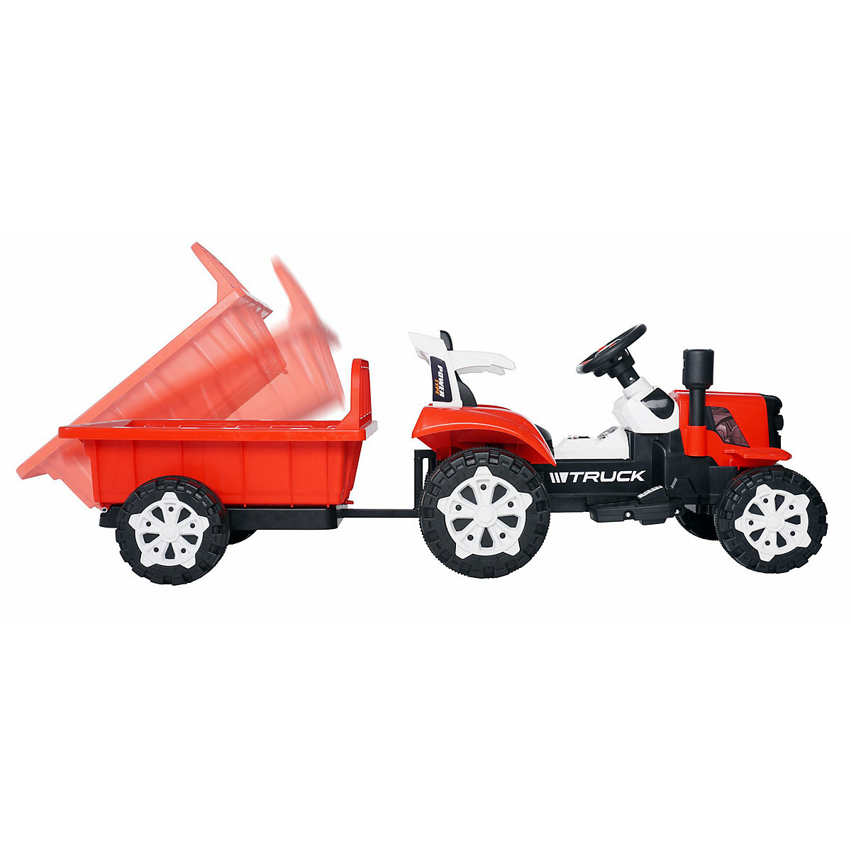 Kinder Elektroauto Traktor mit Anhänger - 2x25 Watt - Kinderauto mit Fernbedienung - Soundmodul