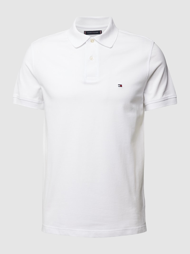 Poloshirt mit Label-Detail in weiß