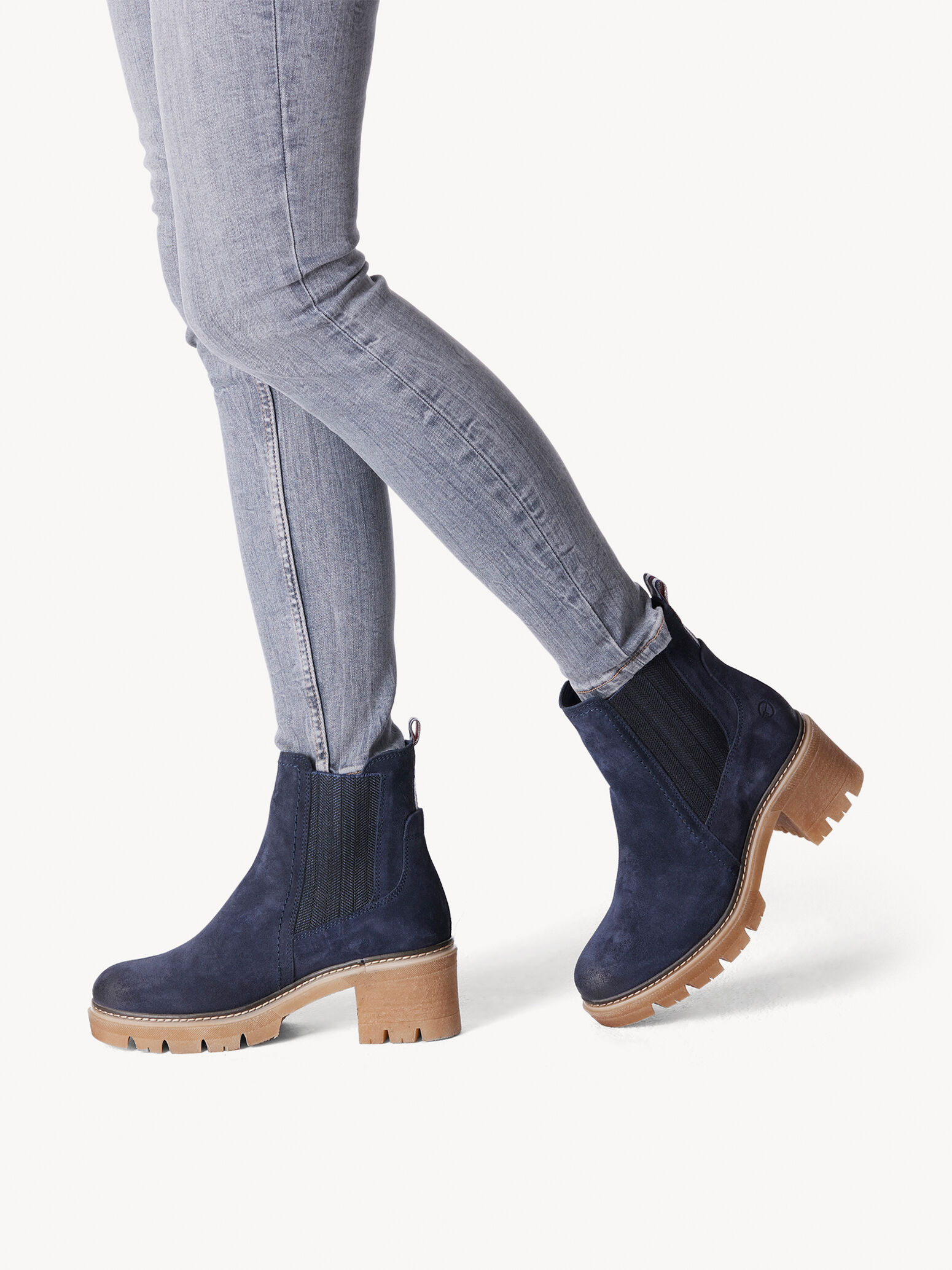 Bottine Chelsea en cuir - bleu
